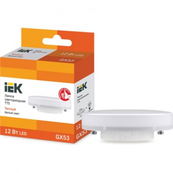 Лампа светодиодная IEK T75 таблетка 12Вт 230В 3000К GX53 - LLE-T80-12-230-30-GX53 Лампа светодиодная IEK T75 таблетка 12Вт 230В 3000К GX53 - LLE-T80-12-230-30-GX53