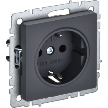 Розетка 1-местная с заземлением без защитных шторок 16А IEK BRITE РС11-1-0-БрГ графит - BR-R11-16-K53 Розетка 1-местная с заземлением без защитных шторок 16А IEK BRITE РС11-1-0-БрГ графит - BR-R11-16-K53