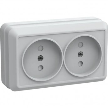 Розетка 2-местная для открытой установки РСш22-2-ОБ без заземляющего контакта с защитной шторкой 10А IEK ОКТАВА белый ERO23-K01-10-DC Розетка 2-местная для открытой установки РСш22-2-ОБ без заземляющего контакта с защитной шторкой 10А IEK ОКТАВА белый ERO23-K01-10-DC