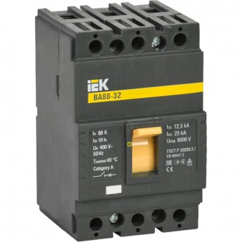 Выключатель автоматический ВА88-32 3Р 50А 25кА IEK SVA10-3-0040 Выключатель автоматический ВА88-32 3Р 50А 25кА IEK SVA10-3-0040